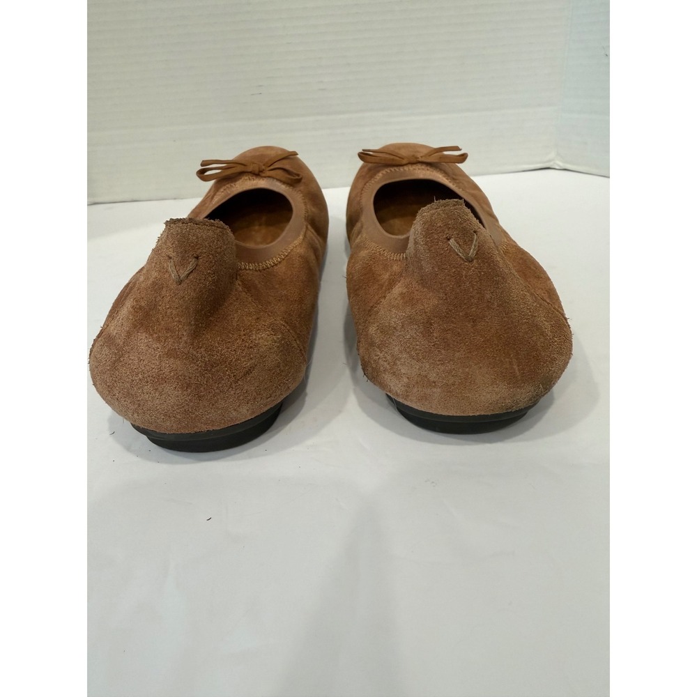 Vionic Liliana Tan Suede Comfort Supportive Bow Round Toe Ballet Flats 9 Wide - Picture 6 of 8
